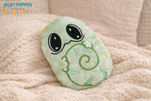 Load image into Gallery viewer, Chameleon stuffie (5 sizes included) --JULY '25 MB--machine embroidery design DIGITAL DOWNLOAD