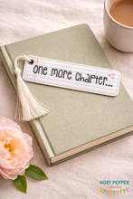 Load image into Gallery viewer, One More Chapter 5x7 bookmark machine embroidery design DIGITAL DOWNLOAD