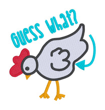 Load image into Gallery viewer, Chicken Butt Machine Embroidery Design (5 sizes and 2 versions included) DIGITAL DOWNLOAD