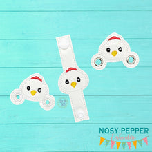 Load image into Gallery viewer, Chicken Shoe Charm machine embroidery design single and multi files (3 versions included) DIGITAL DOWNLOAD