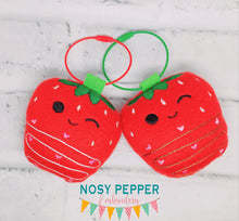 Load image into Gallery viewer, Chocolate Strawberry mini stuffie machine embroidery design machine embroidery design DIGITAL DOWNLOAD
