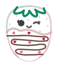 Load image into Gallery viewer, Chocolate Strawberry stuffie (5 sizes included) machine embroidery design DIGITAL DOWNLOAD