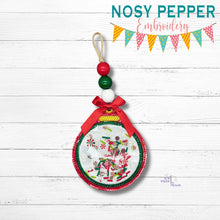 Load image into Gallery viewer, Christmas Globe applique shaker ornament/bookmark/bag tag machine embroidery file DIGITAL DOWNLOAD