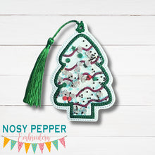 Load image into Gallery viewer, Christmas Cake applique shaker ornament/bookmark/bag tag machine embroidery file DIGITAL DOWNLOAD
