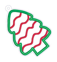 Load image into Gallery viewer, Christmas Cake applique shaker ornament/bookmark/bag tag machine embroidery file DIGITAL DOWNLOAD