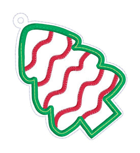 Christmas Cake applique shaker ornament/bookmark/bag tag machine embroidery file DIGITAL DOWNLOAD