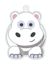 Load image into Gallery viewer, Chubby Hippo bookmark/bag tag/ornament machine embroidery file DIGITAL DOWNLOAD
