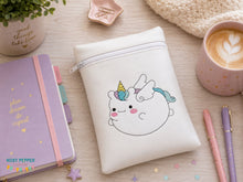 Load image into Gallery viewer, Fat Unicorn ith bag 5 sizes available machine embroidery design DIGITAL DOWNLOAD