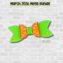 Load image into Gallery viewer, Citrus ITH Bow (2 sizes included) machine embroidery design DIGITAL DOWNLOAD