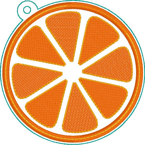 Citrus Slice applique shaker bagtag bookmark/ornament/bag tag machine embroidery design DIGITAL DOWNLOAD
