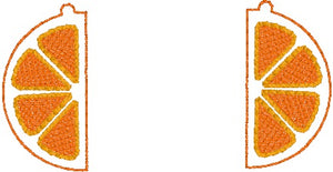Citrus Slice earrings machine embroidery design ITH DIGITAL DOWNLOAD