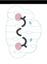 Load image into Gallery viewer, Cloud applique envelope style ITH Mug rug machine embroidery design (4 sizes included) DIGITAL DOWNLOAD
