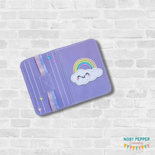 Load image into Gallery viewer, Rainbow Cloud applique notebook cover (2 sizes available) machine embroidery design DIGITAL DOWNLOAD