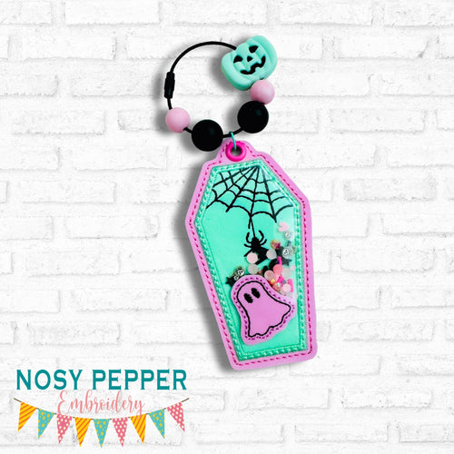 Coffin applique shaker bookmark/bag tag/ornament machine embroidery file DIGITAL DOWNLOAD