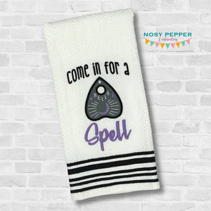 Come In For A Spell Applique machine embroidery design (4 sizes included) DIGITAL DOWNLOAD