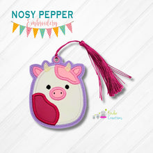 Load image into Gallery viewer, Cow Squishy Applique bookmark machine embroidery file DIGITAL DOWNLOAD