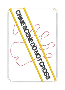Crime Scene applique mug rug machine embroidery design (4 sizes and 2 versions included) DIGITAL DOWNLOAD