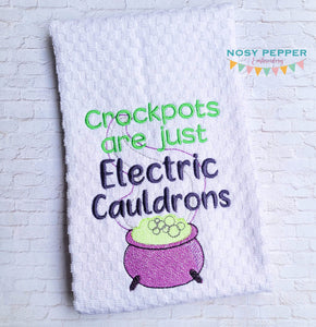 Crockpots Are Just Electric Cauldrons machine embroidery design (4 sizes included) DIGITAL DOWNLOAD
