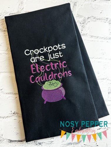 Crockpots Are Just Electric Cauldrons machine embroidery design (4 sizes included) DIGITAL DOWNLOAD