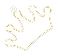Load image into Gallery viewer, Crown applique shaker bookmark/bag tag/ornament machine embroidery file DIGITAL DOWNLOAD