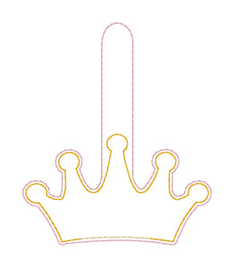 Crown shaker snap tab and eyelet fob machine embroidery file (single and multi files included) DIGITAL DOWNLOAD