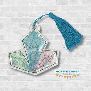 Crystal shaker bookmark/ornament/bag tag machine embroidery design DIGITAL DOWNLOAD