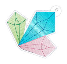 Load image into Gallery viewer, Crystal shaker bookmark/ornament/bag tag machine embroidery design DIGITAL DOWNLOAD