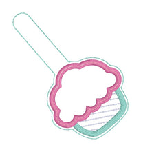 Load image into Gallery viewer, Cupcake applique shaker snap tab and eyelet fob machine embroidery file (single and multi files included) DIGITAL DOWNLOADCupcake applique shaker snap tab and eyelet fob machine embroidery file (single and multi files included) DIGITAL DOWNLOAD
