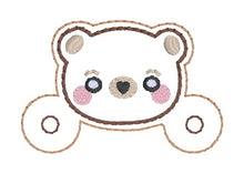 Load image into Gallery viewer, Cute Bears Shoe Charm machine embroidery design single and multi files (3 versions included) DIGITAL DOWNLOAD