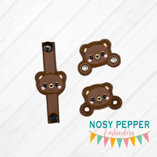 Load image into Gallery viewer, Cute Bears Shoe Charm machine embroidery design single and multi files (3 versions included) DIGITAL DOWNLOAD