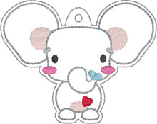 Load image into Gallery viewer, Cute Elephant applique bookmark/ornament/bag tag machine embroidery design DIGITAL DOWNLOAD
