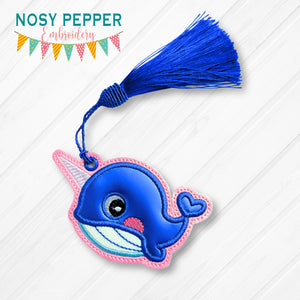 Cute Narwhal Applique bookmark machine embroidery file DIGITAL DOWNLOAD