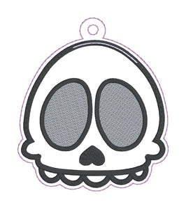 Cute Skull shaker bookmark/ornament/bag tag machine embroidery design DIGITAL DOWNLOAD