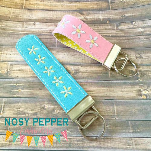 Daisy fob set machine embroidery file (single and multi files included) DIGITAL DOWNLOAD