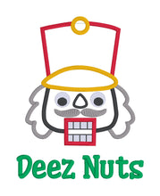 Load image into Gallery viewer, Deez Nuts applique machine embroidery design (4 sizes included) DIGITAL DOWNLOAD