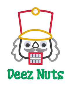 Deez Nuts applique machine embroidery design (4 sizes included) DIGITAL DOWNLOAD