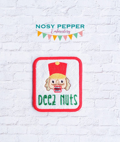 Deez Nuts patch machine embroidery design (2 sizes included) DIGITAL DOWNLOAD