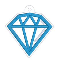 Load image into Gallery viewer, Diamond applique shaker snap tab and eyelet fob machine embroidery design DIGITAL DOWNLOAD