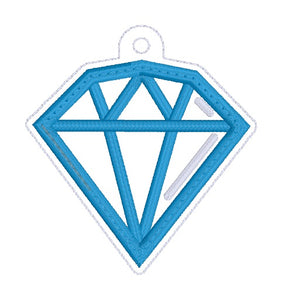 Diamond applique shaker snap tab and eyelet fob machine embroidery design DIGITAL DOWNLOAD