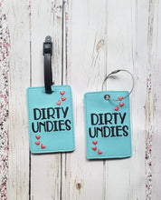 Load image into Gallery viewer, Dirty Undies luggage tag set machine embroidery design DIGITAL DOWNLOAD