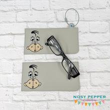 Load image into Gallery viewer, Sad Donkey Glasses case  (2 versions included) machine embroidery design DIGITAL DOWNLOAD