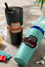 Load image into Gallery viewer, Drink your f*cking water (includes clean version) bottle band machine embroidery design DIGITAL DOWNLOAD