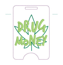 Load image into Gallery viewer, Drug Money badge reel case machine embroidery design DIGITAL DOWNLOAD