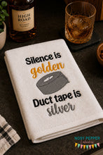 Load image into Gallery viewer, Silence is golden machine embroidery design 4 sizes included DIGITAL DOWNLOAD
