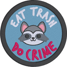Load image into Gallery viewer, Eat Trash patch April Mystery Bundle (2 sizes included) machine embroidery design DIGITAL DOWNLOAD