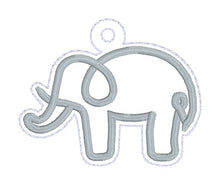 Load image into Gallery viewer, Elephant Minimalist Snap tab (Single and Multi file included) machine embroidery design DIGITAL DOWNLOAD