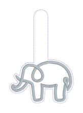 Load image into Gallery viewer, Elephant Minimalist Snap tab (Single and Multi file included) machine embroidery design DIGITAL DOWNLOAD