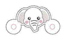 Load image into Gallery viewer, Elephant Shoe Charm machine embroidery design single and multi files (3 versions included) DIGITAL DOWNLOAD