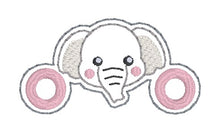 Load image into Gallery viewer, Elephant Shoe Charm machine embroidery design single and multi files (3 versions included) DIGITAL DOWNLOAD