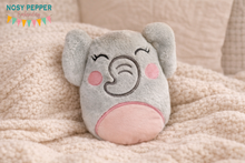 Load image into Gallery viewer, Elephant stuffie (5 sizes included) machine embroidery design DIGITAL DOWNLOAD